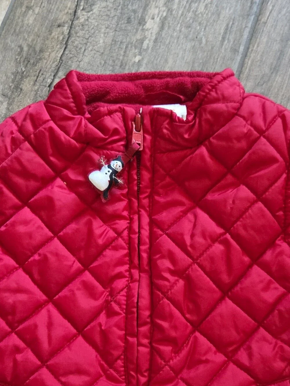 Gymboree EUC 12-24 Months Red Quilted Snowman Vest